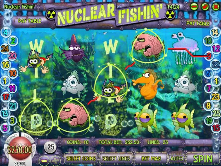  Bonus 1 at Nuclear Fishin 5 Reel Mobile Real Slot created by Rival