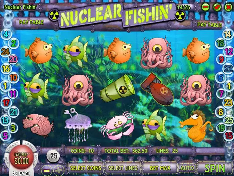  Main Screen Reels at Nuclear Fishin 5 Reel Mobile Real Slot created by Rival
