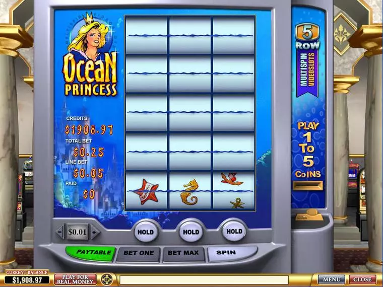  Main Screen Reels at Ocean Princess 3 Reel Mobile Real Slot created by PlayTech