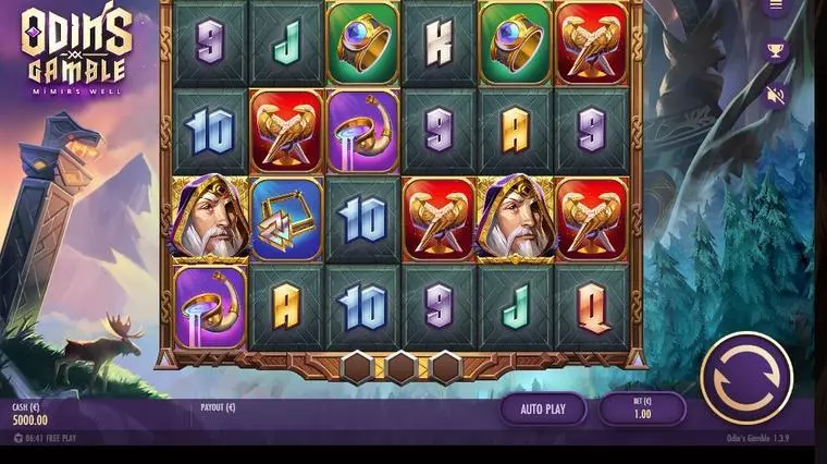  Main Screen Reels at Odin’s Gamble 6 Reel Mobile Real Slot created by Thunderkick