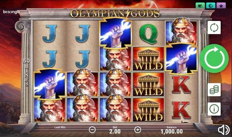  Main Screen Reels at Olympian Gods 5 Reel Mobile Real Slot created by Booongo