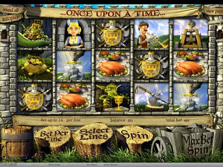  Main Screen Reels at Once Upon a Time 5 Reel Mobile Real Slot created by BetSoft