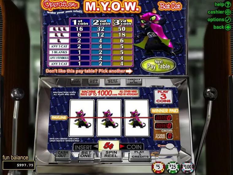  Main Screen Reels at Operation M.Y.O.W 3 Reel Mobile Real Slot created by RTG