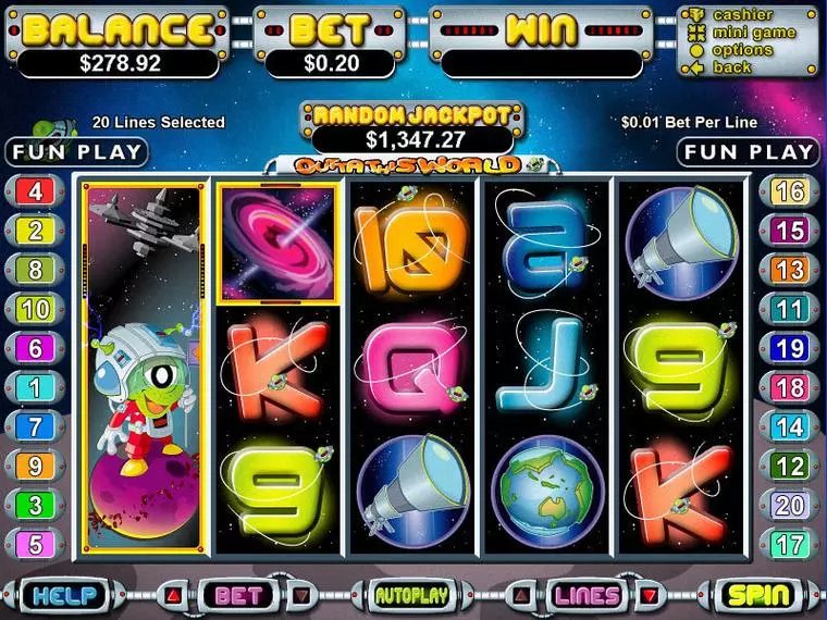  Main Screen Reels at Out of This World 0 Reel Mobile Real Slot created by BetSoft