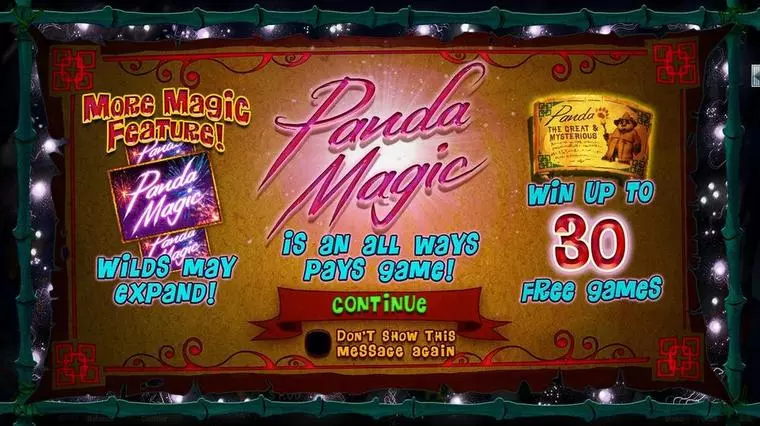  Info and Rules at Panda Magic 5 Reel Mobile Real Slot created by RTG
