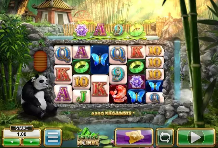  Main Screen Reels at Panda Money 5 Reel Mobile Real Slot created by Big Time Gaming