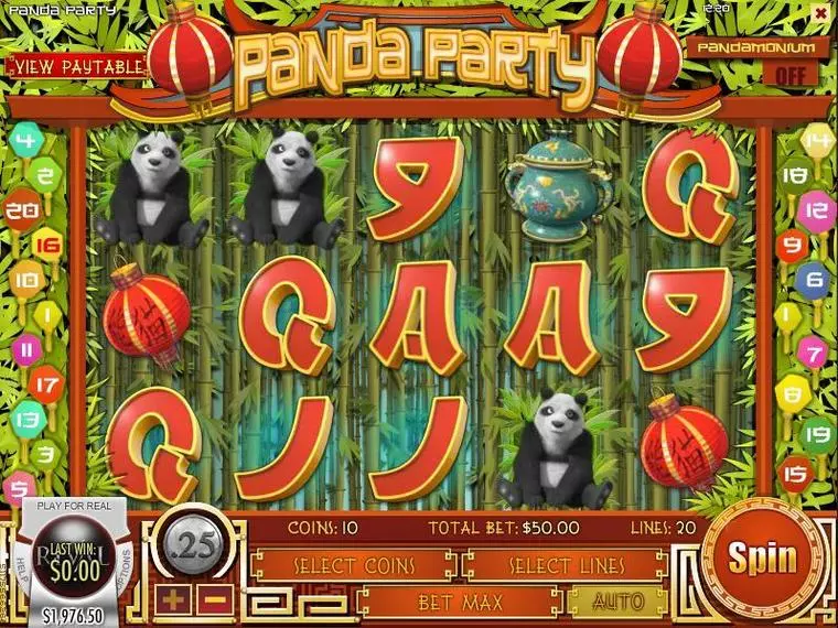  Main Screen Reels at Panda Party 5 Reel Mobile Real Slot created by Rival
