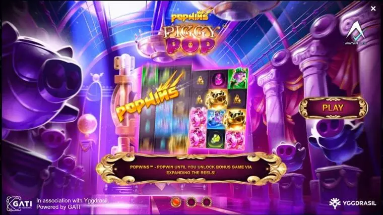  Info and Rules at PiggyPop 6 Reel Mobile Real Slot created by AvatarUX