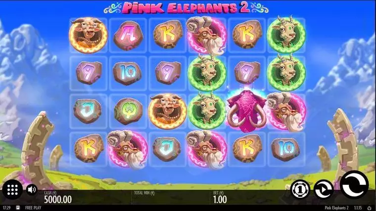  Main Screen Reels at Pink Elephants 2 6 Reel Mobile Real Slot created by Thunderkick