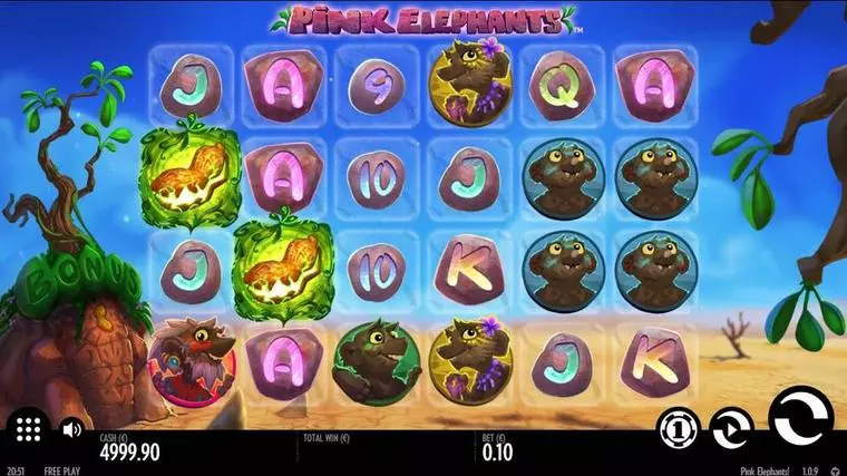  Main Screen Reels at Pink Elephants 6 Reel Mobile Real Slot created by Thunderkick