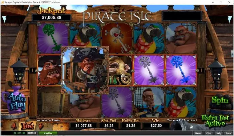  Main Screen Reels at Pirate Isle - 3D 5 Reel Mobile Real Slot created by RTG