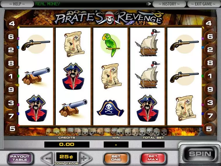  Main Screen Reels at Pirate's Revenge 5 Reel Mobile Real Slot created by DGS