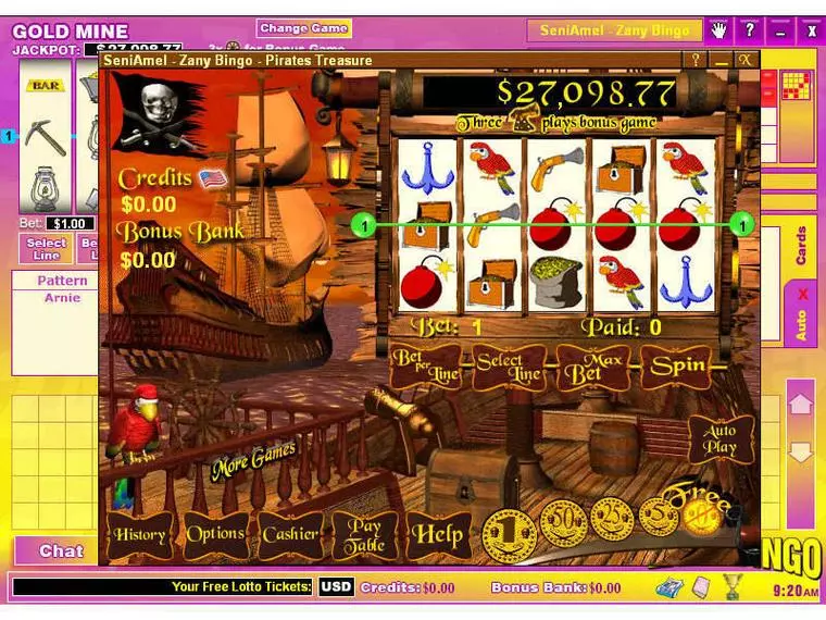  Main Screen Reels at Pirate's Treasure 5 Reel Mobile Real Slot created by Byworth