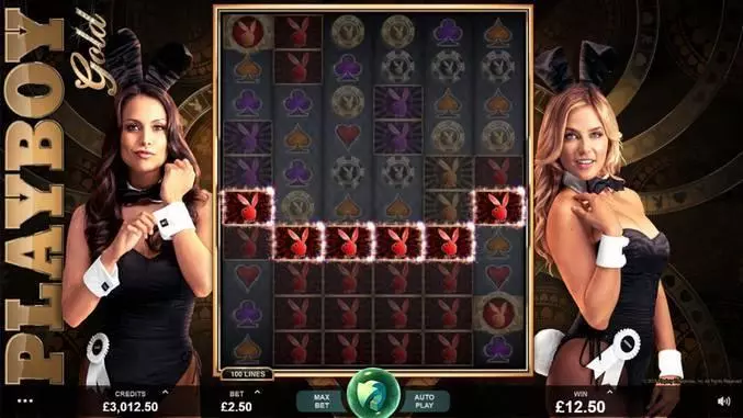  Main Screen Reels at Playboy Gold 6 Reel Mobile Real Slot created by Microgaming