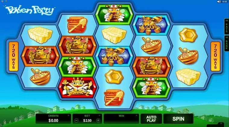 Main Screen Reels at Pollen Party 5 Reel Mobile Real Slot created by Microgaming