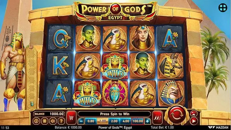  Main Screen Reels at Power of Gods: Egypt 5 Reel Mobile Real Slot created by Wazdan