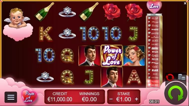  Main Screen Reels at Power of Love 5 Reel Mobile Real Slot created by Reel Life Games