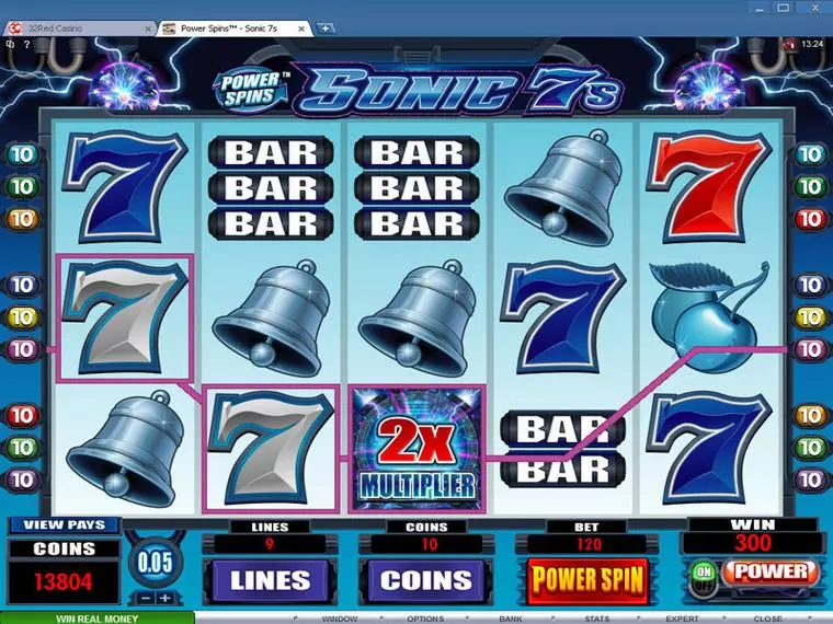  Bonus 1 at Power Spins - Sonic 7's 5 Reel Mobile Real Slot created by Microgaming