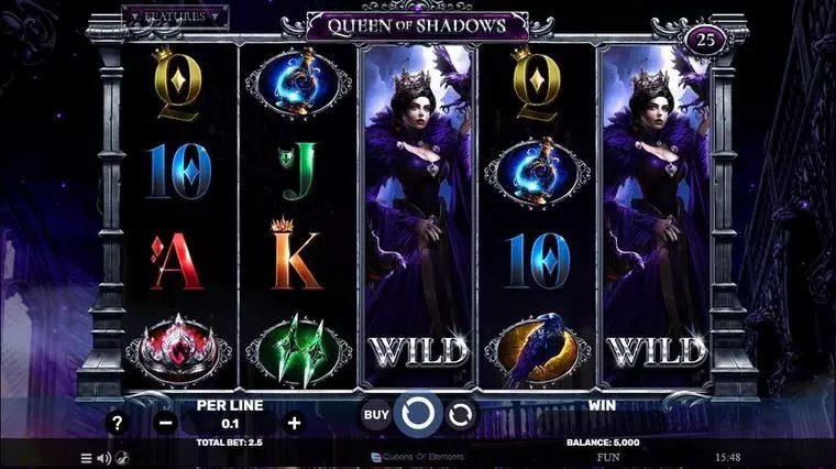  Main Screen Reels at Queen Of Shadows 5 Reel Mobile Real Slot created by Spinomenal
