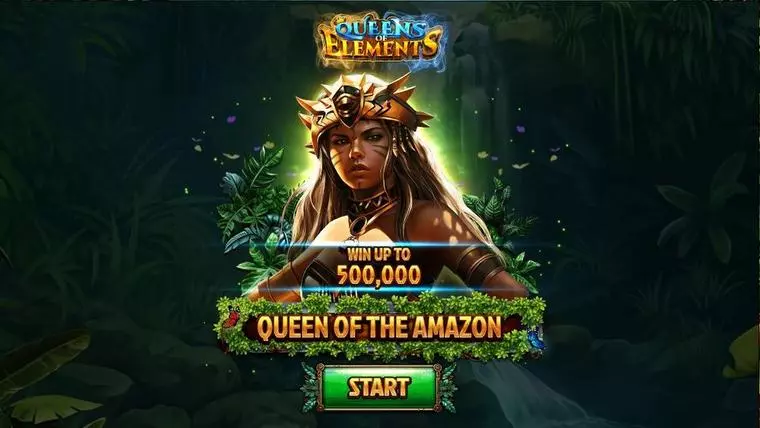  Introduction Screen at Queen Of The Amazon 5 Reel Mobile Real Slot created by Spinomenal