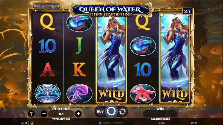  Main Screen Reels at Queen Of Water – Tides Of Fortune 5 Reel Mobile Real Slot created by Spinomenal
