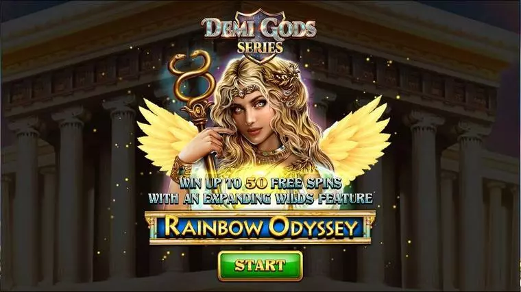  Introduction Screen at Rainbow Odyssey 5 Reel Mobile Real Slot created by Spinomenal