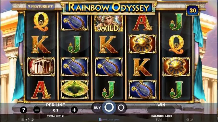  Main Screen Reels at Rainbow Odyssey 5 Reel Mobile Real Slot created by Spinomenal