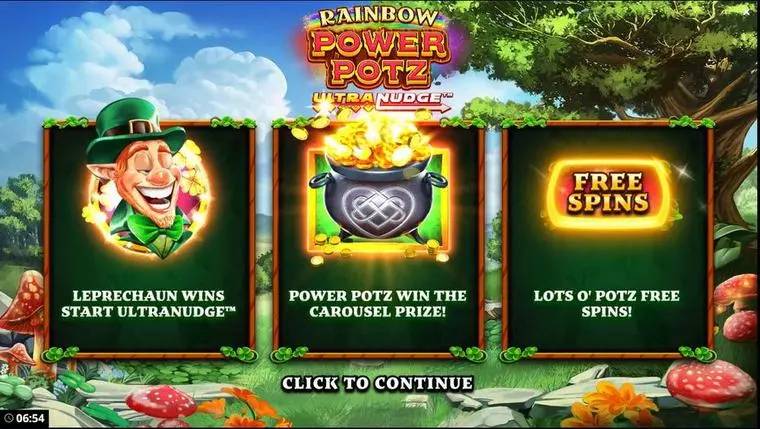  Info and Rules at Rainbow Power Pots UltraNudge 5 Reel Mobile Real Slot created by Bang Bang Games
