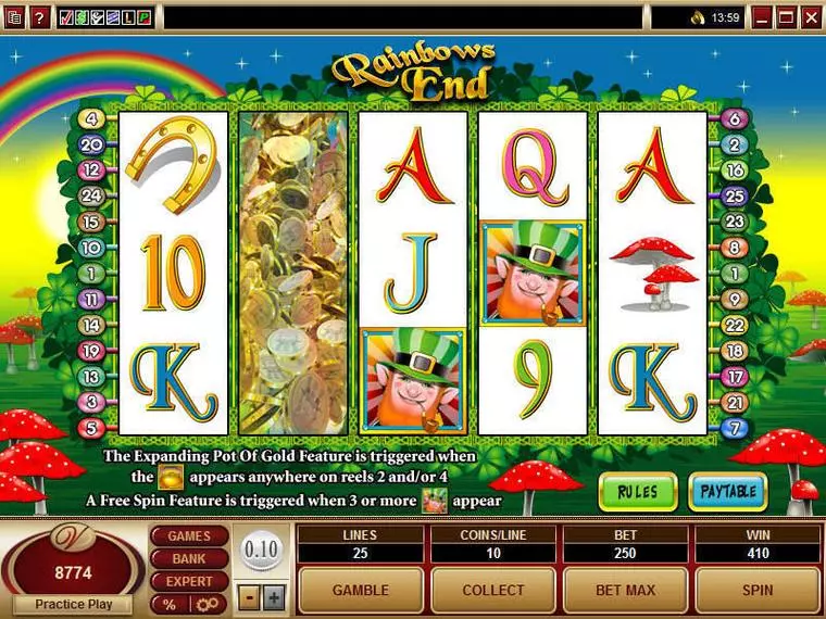  Bonus 1 at Rainbows End 5 Reel Mobile Real Slot created by Microgaming