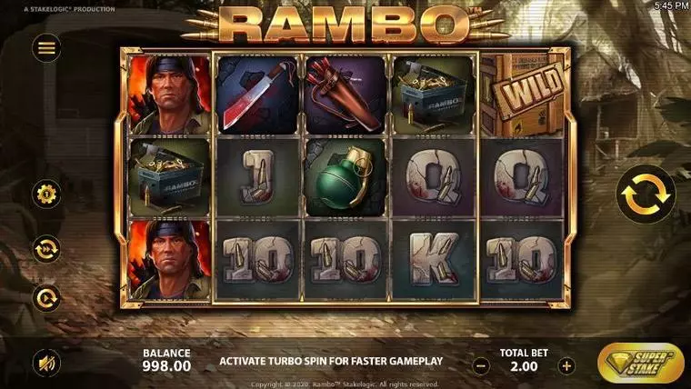  Main Screen Reels at Rambo 5 Reel Mobile Real Slot created by StakeLogic