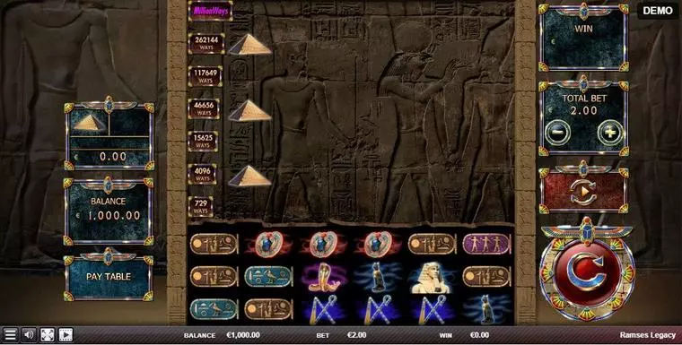  Main Screen Reels at Ramses Legacy 6 Reel Mobile Real Slot created by Red Rake Gaming
