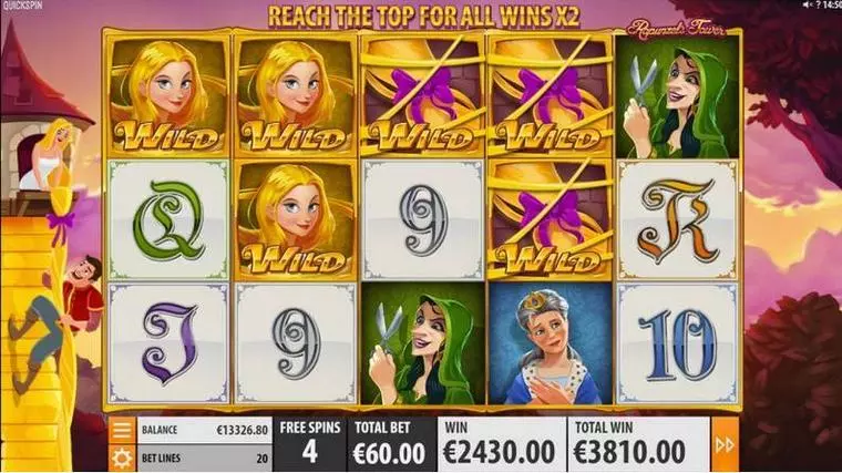  Main Screen Reels at Rapunzel's Tower Makeover  5 Reel Mobile Real Slot created by Quickspin