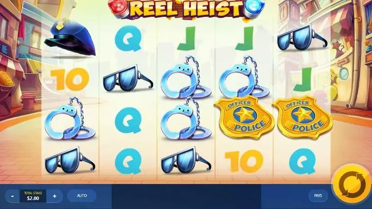  Main Screen Reels at Reel Heist 5 Reel Mobile Real Slot created by Red Tiger Gaming