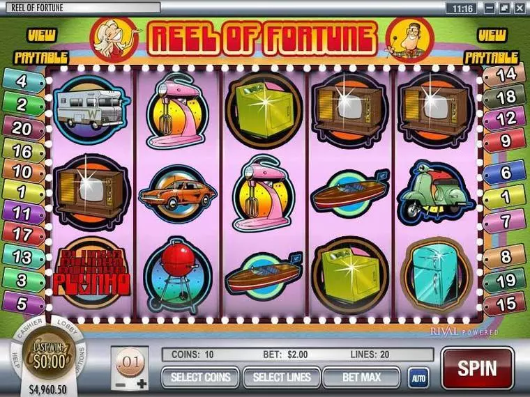  Main Screen Reels at Reel of Fortune 5 Reel Mobile Real Slot created by Rival