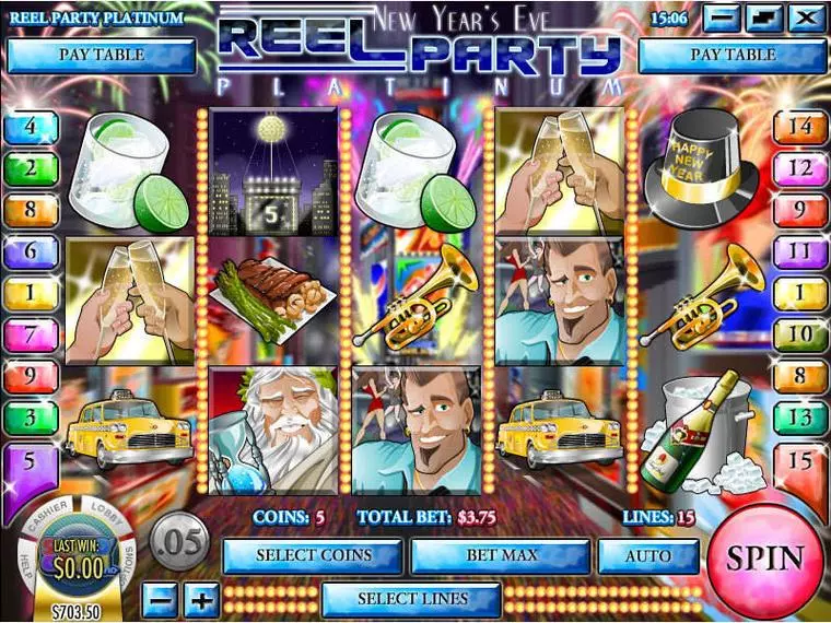  Main Screen Reels at Reel Party Platinum 5 Reel Mobile Real Slot created by Rival