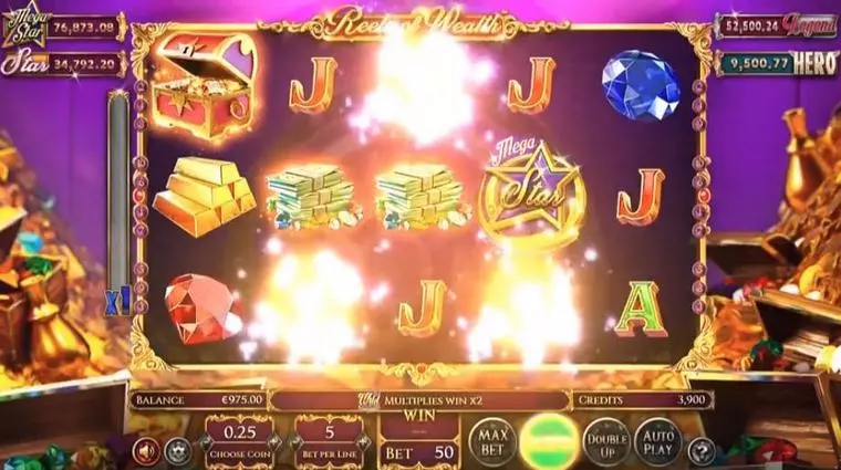  Main Screen Reels at Reels of Wealth 5 Reel Mobile Real Slot created by BetSoft