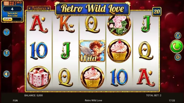  Main Screen Reels at Retro Wild Love 5 Reel Mobile Real Slot created by Spinomenal