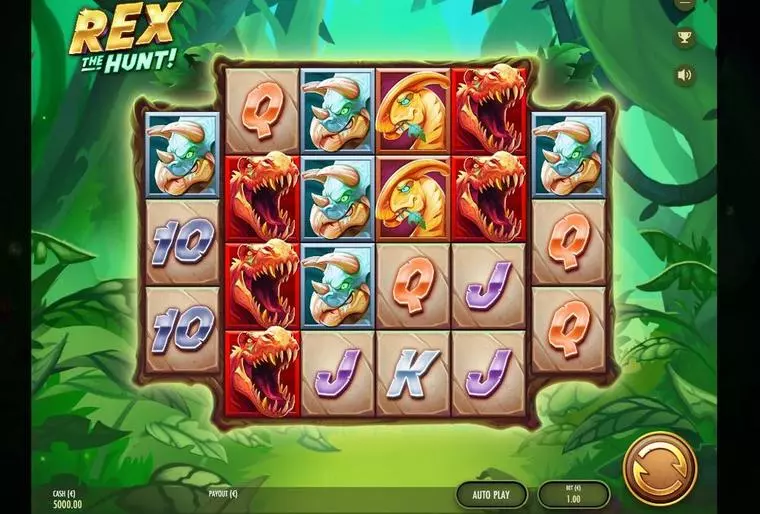  Main Screen Reels at Rex the Hunt! 6 Reel Mobile Real Slot created by Thunderkick