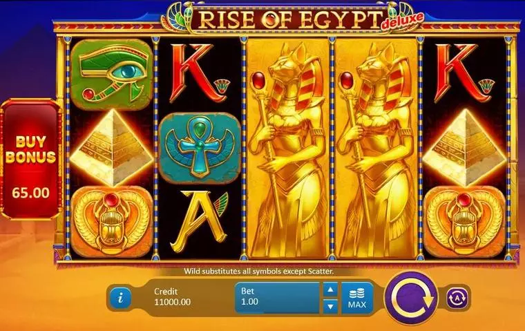  Main Screen Reels at Rise of Egypt Deluxe 5 Reel Mobile Real Slot created by Playson