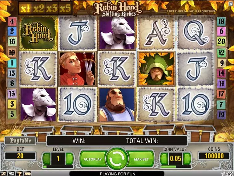  Main Screen Reels at Robin Hood 5 Reel Mobile Real Slot created by NetEnt