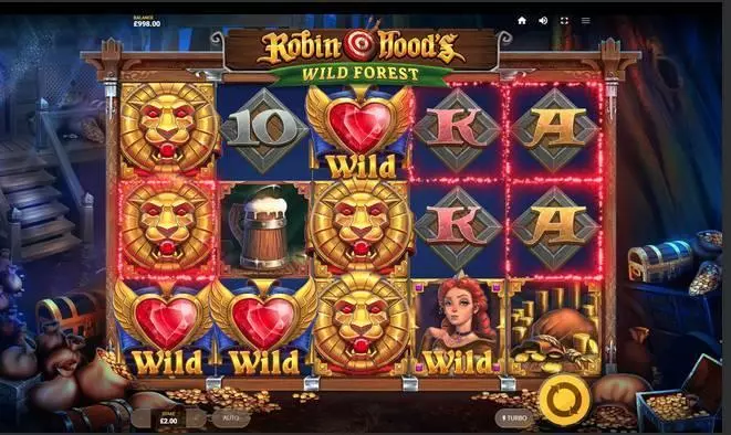  Main Screen Reels at Robin Hood's Wild Forest 5 Reel Mobile Real Slot created by Red Tiger Gaming