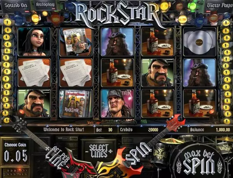  Main Screen Reels at Rock Star 5 Reel Mobile Real Slot created by BetSoft
