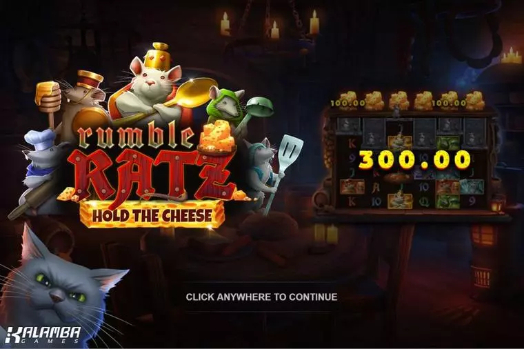  Introduction Screen at Rumble Ratz  6 Reel Mobile Real Slot created by Kalamba Games