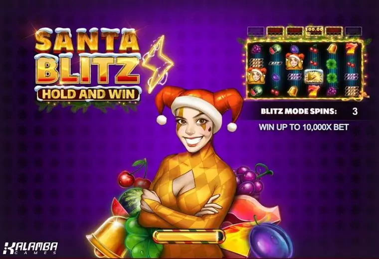  Introduction Screen at Santa Blitz Hold and Win 6 Reel Mobile Real Slot created by Kalamba Games