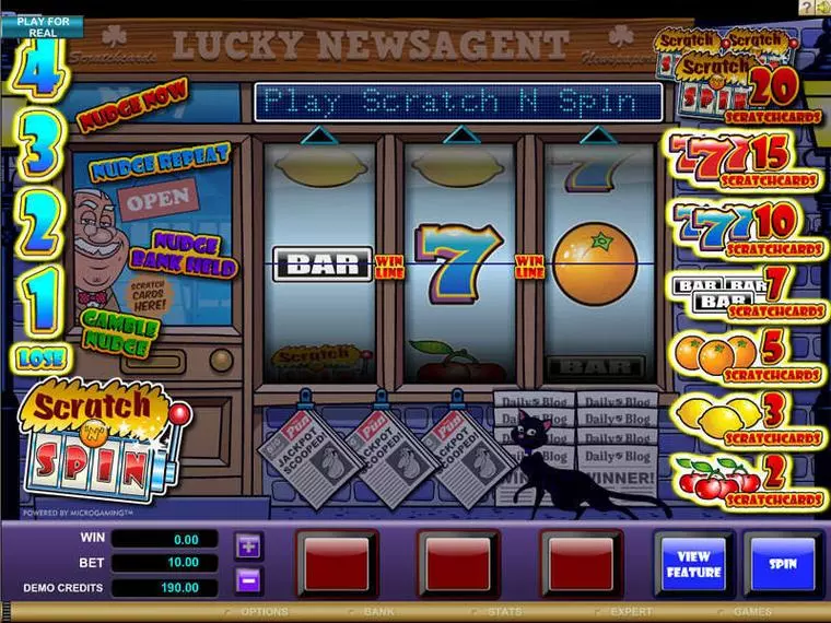  Main Screen Reels at Scratch n Spin 3 Reel Mobile Real Slot created by Microgaming