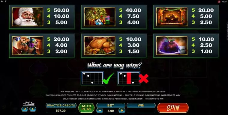  Info and Rules at Secret Santa 5 Reel Mobile Real Slot created by Microgaming