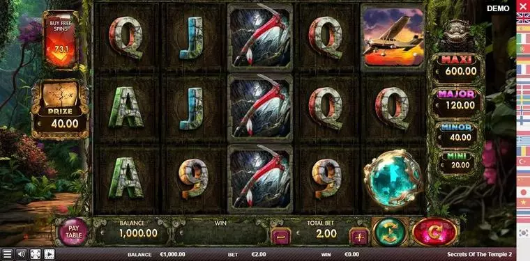  Main Screen Reels at SECRETS OF THE TEMPLE 2 5 Reel Mobile Real Slot created by Red Rake Gaming