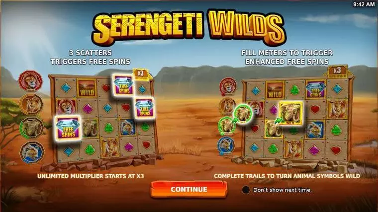  Info and Rules at Serengeti Wilds 5 Reel Mobile Real Slot created by StakeLogic