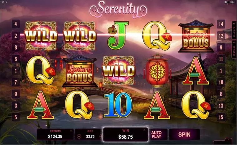  Main Screen Reels at Serenity 5 Reel Mobile Real Slot created by Microgaming