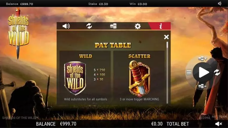  Bonus 1 at Shields of the Wild  5 Reel Mobile Real Slot created by NextGen Gaming